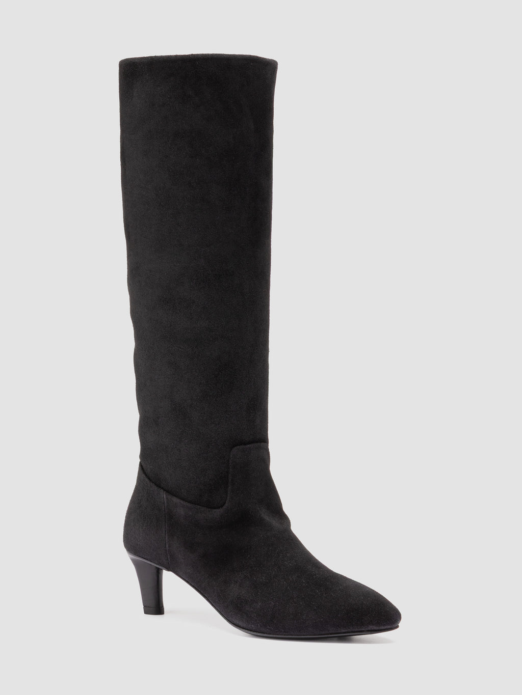 SUZY 006 - Black Suede Zip Boots - image 3,side view