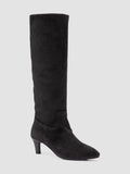 SUZY 006 - Black Suede Zip Boots - thumb image 3,side view