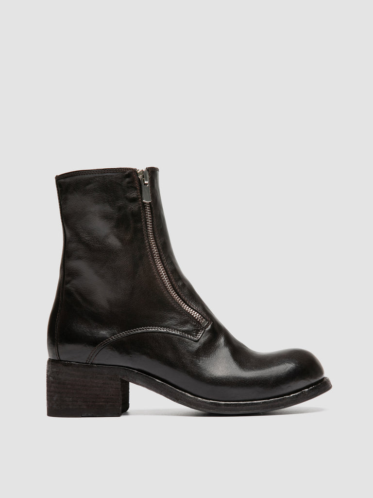 THUBBLE 105 - Brown Leather Zipped Boots