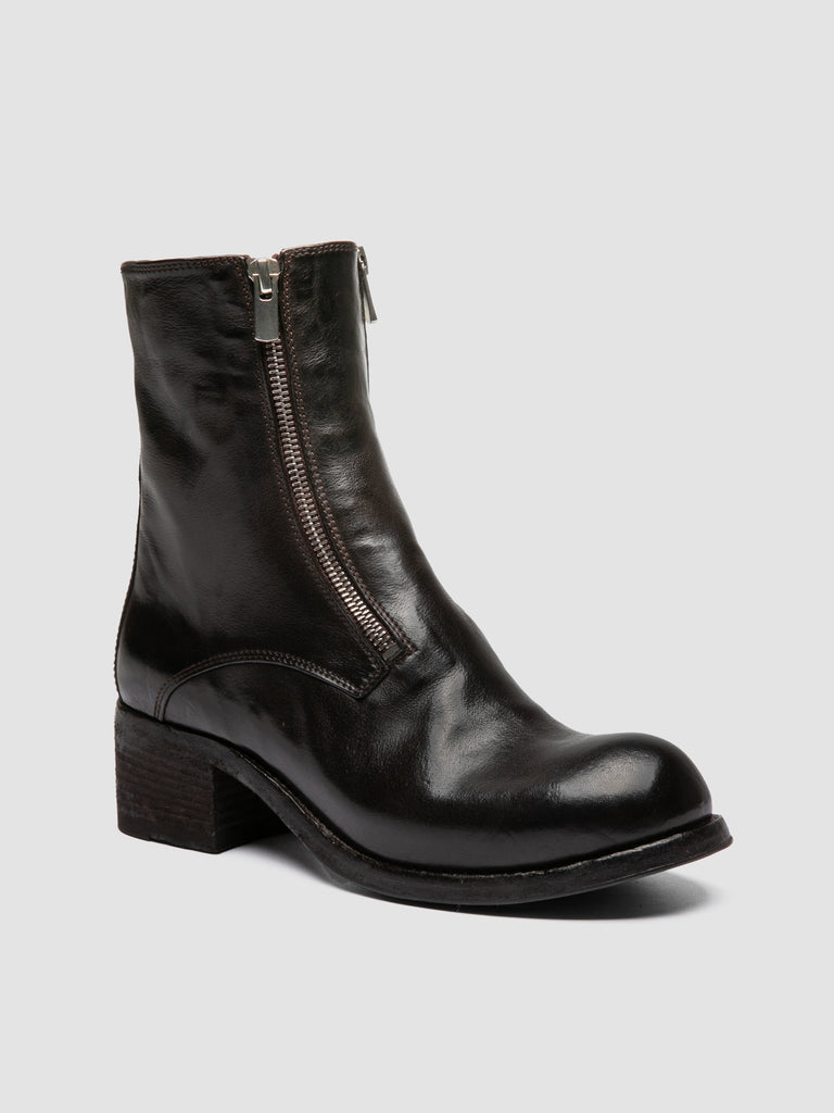 THUBBLE 105 - Brown Leather Zipped Boots