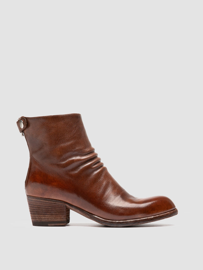 WADE 002 - Brown Leather Zipped Boots