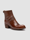 WADE 002 - Brown Leather Zipped Boots - thumb image 3,side view