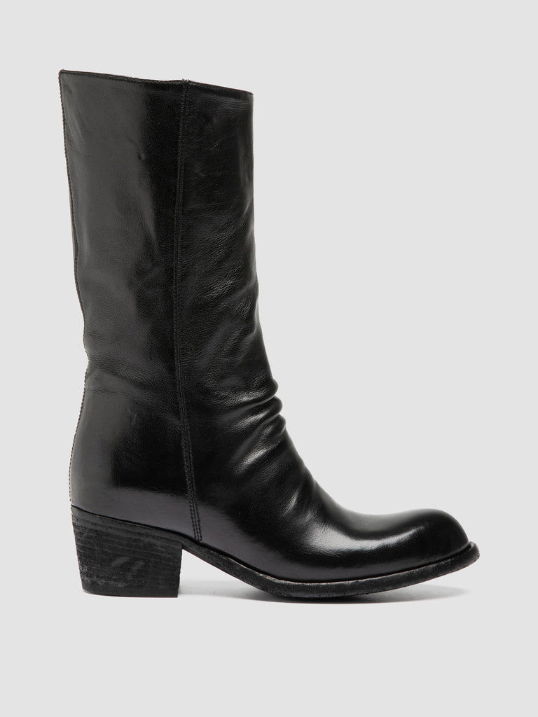 WADE 014 - Black leather Zip Boots