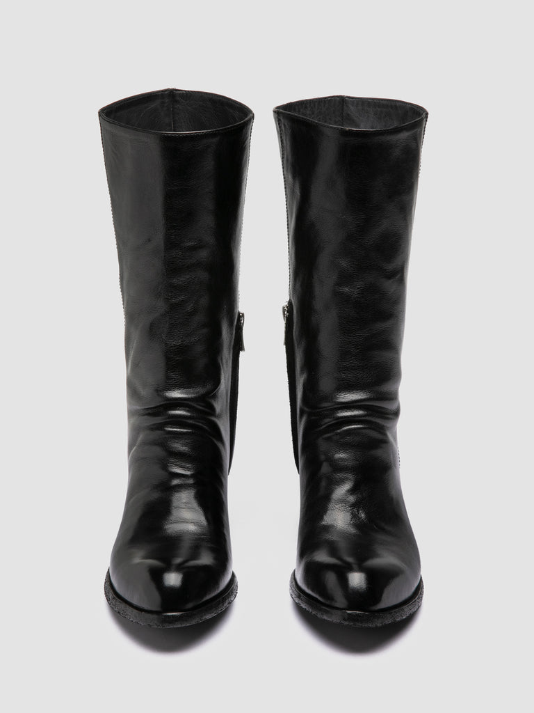 WADE 014 - Black leather Zip Boots