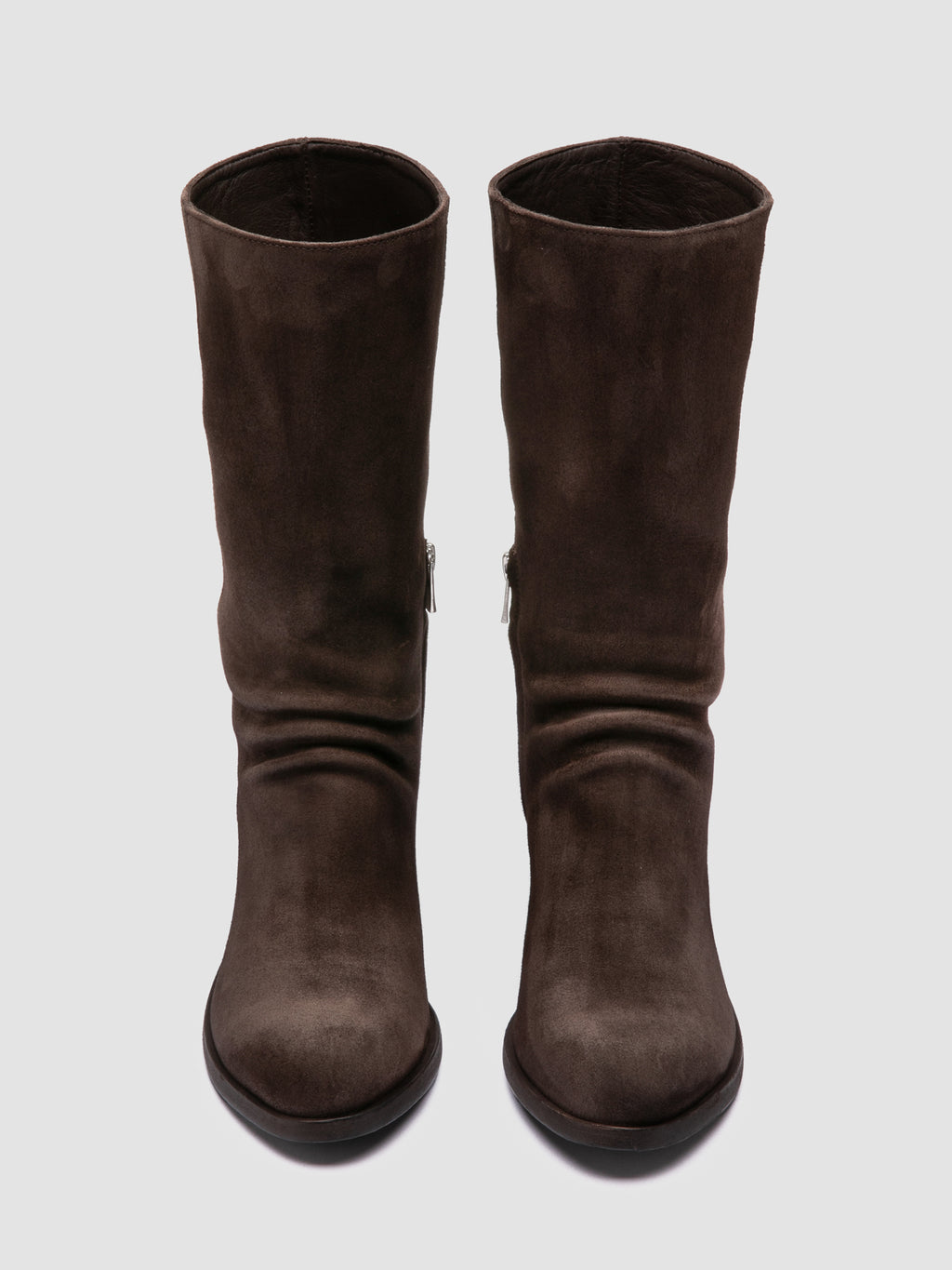 WADE 014 - Brown Suede Zip Boots - image 2,side view