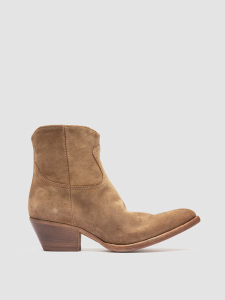 Brown Suede Zip Boots: WANDA DD 103 | Officine Creative