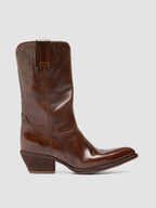 WANDA DD 110 - Braune Lederstiefel mit Reißverschluss