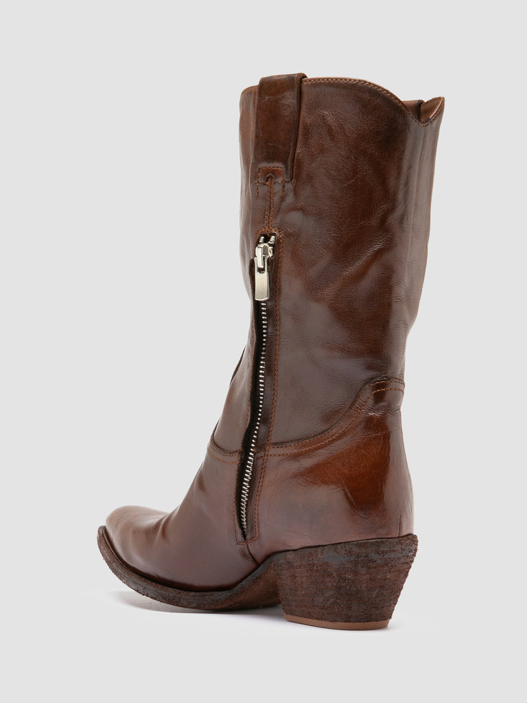 WANDA DD 110 - Brown Leather Zip Boots