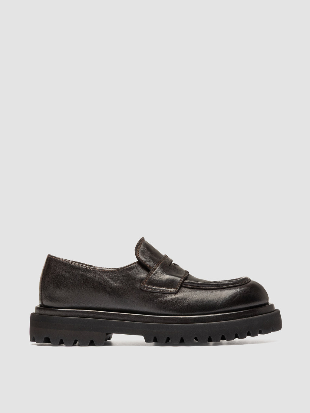 WISAL DD 101 - Brown Leather Penny Loafers - image 1,side view