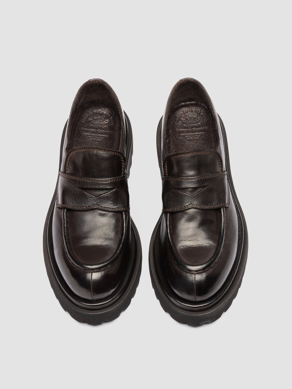 WISAL DD 101 - Brown Leather Penny Loafers - image 2,side view