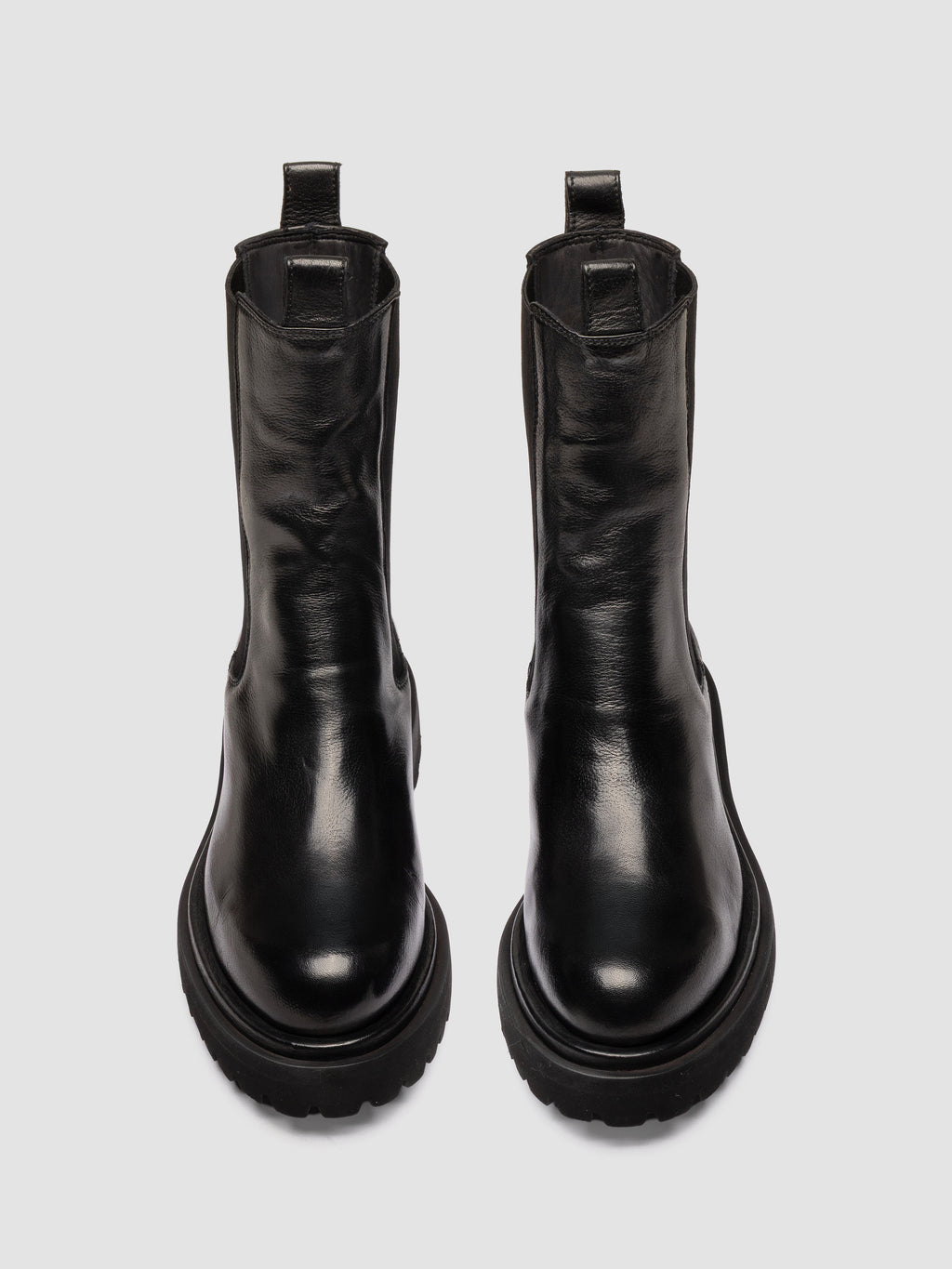 WISAL DD 107 - Schwarze Chelsea-Lederstiefel - image 2,side view