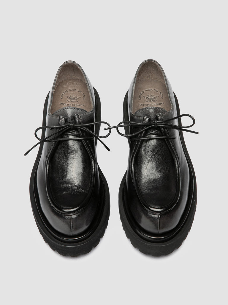 WISAL DD 125 - Black Leather Derby Shoes