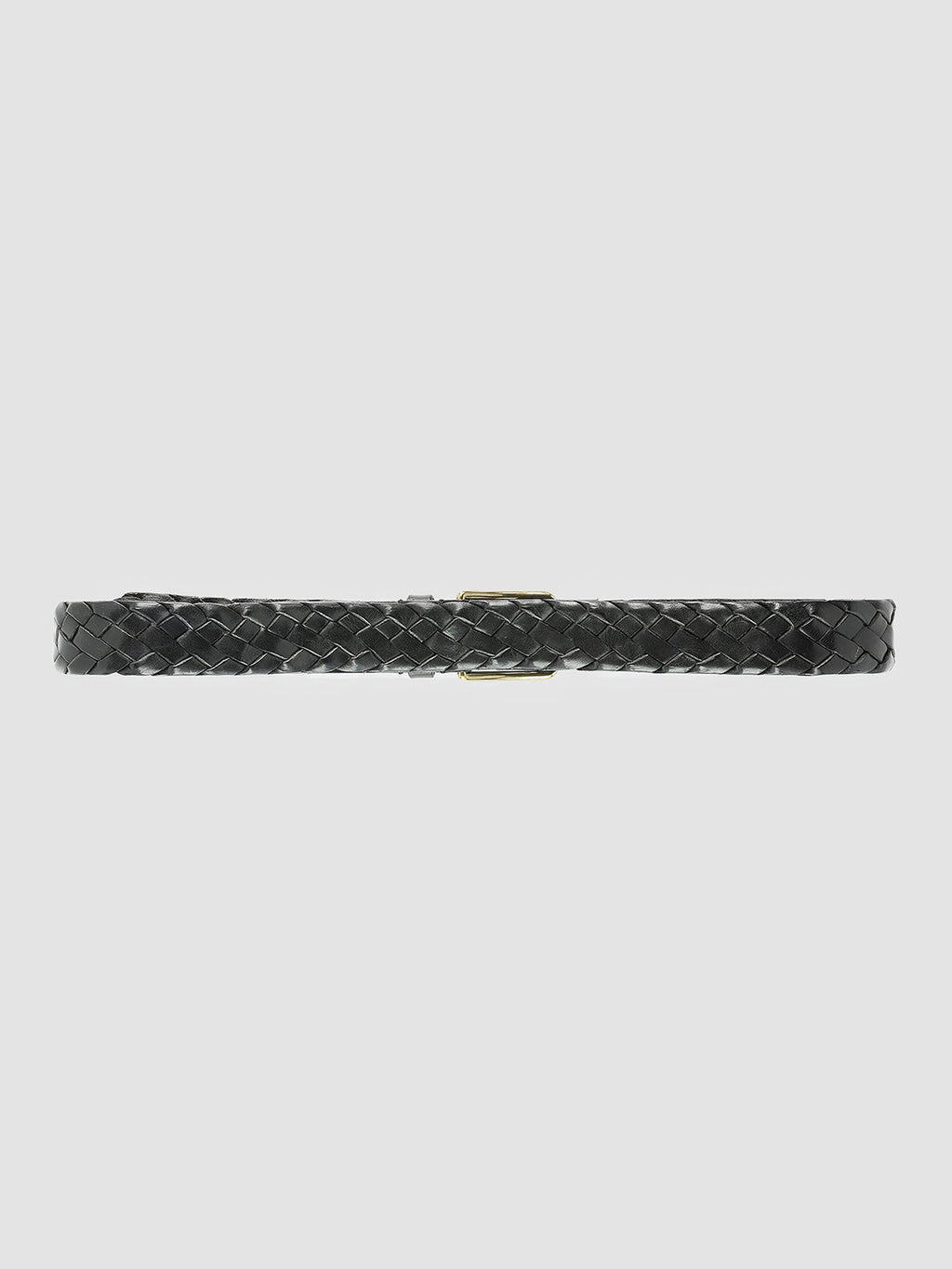 OC STRIP 21 - Black Woven Leather Belt - image 3,side view