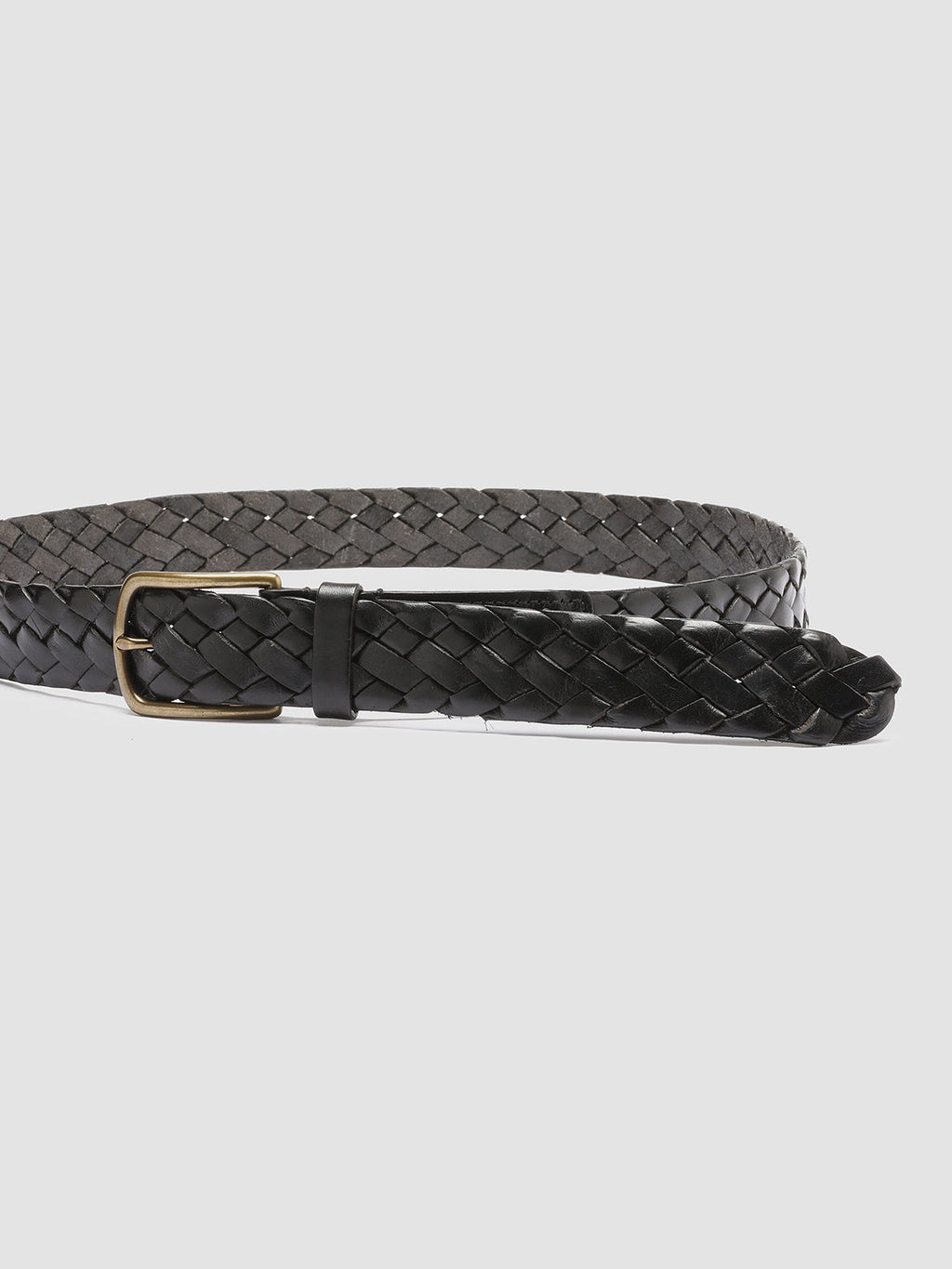 OC STRIP 21 - Black Woven Leather Belt - image 4,side view