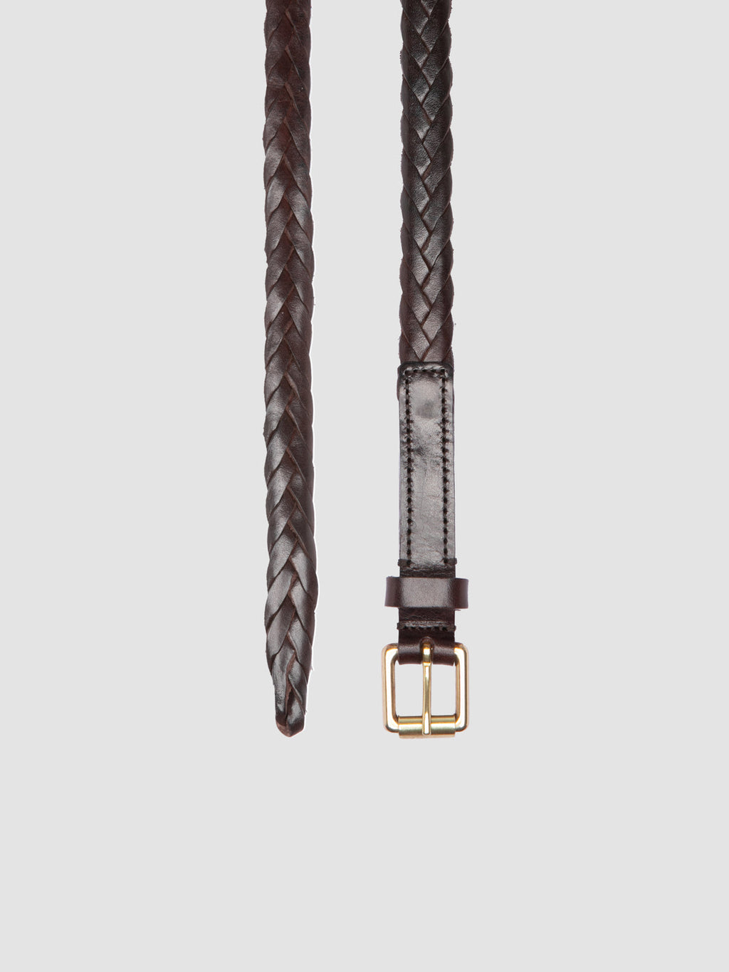 OC STRIP 064 - Brown Woven Leather Belt - image 2,side view