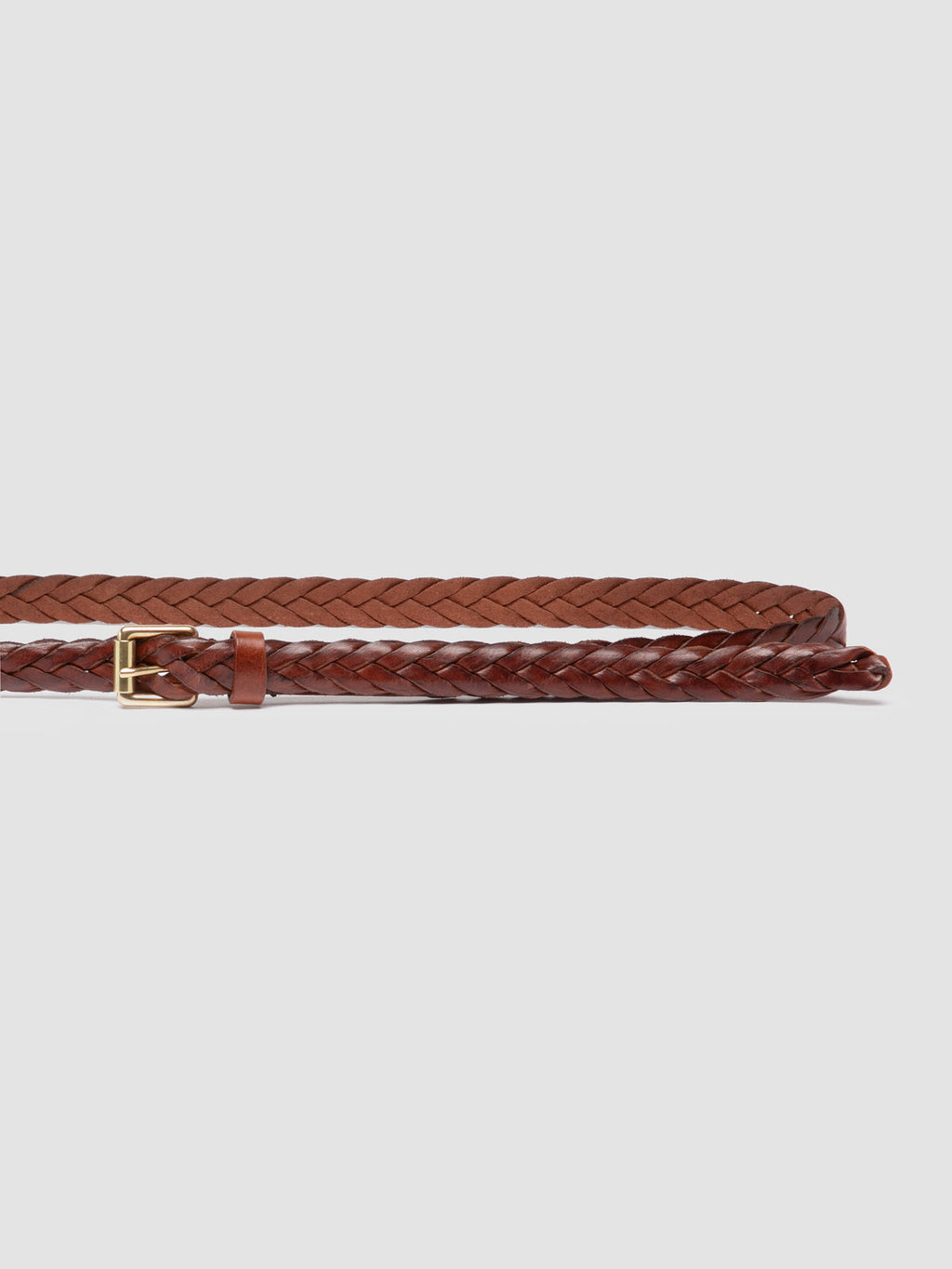 OC STRIP 064 - Brauner Gürtel aus gewebtem Leder - image 4,side view