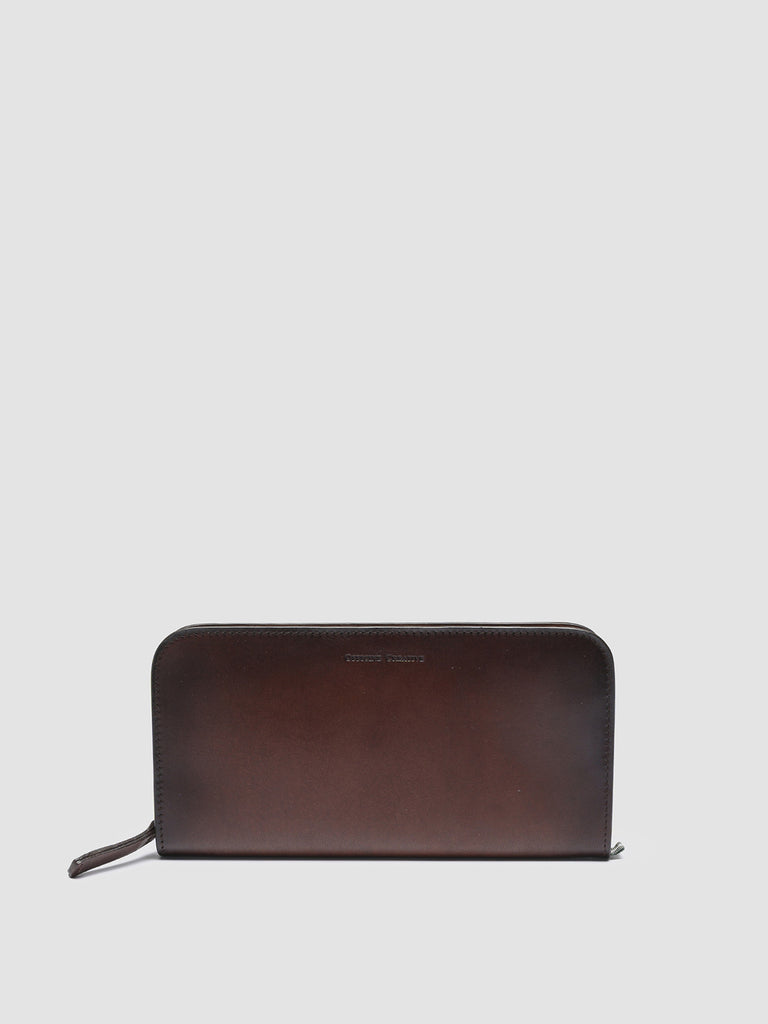 BERGE’ 01 - Brown Zip Around Leather Wallet