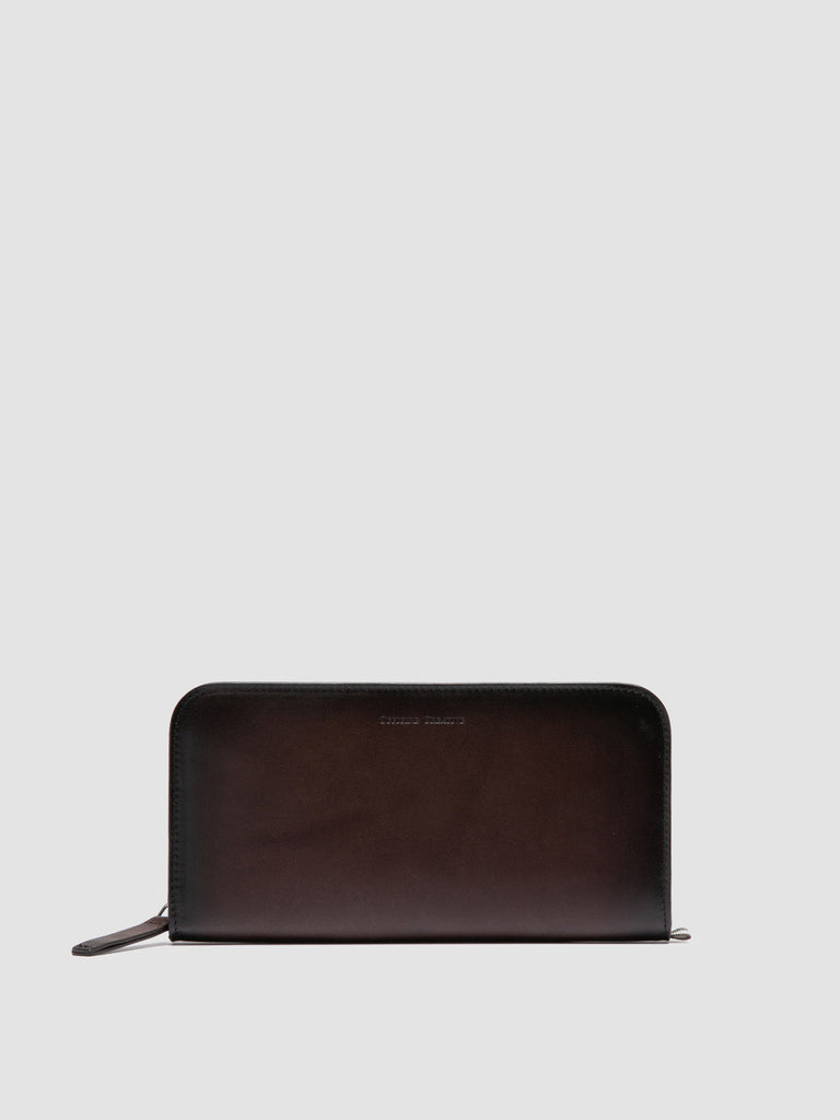 BERGE’ 01 - braune Lederbrieftasche mit umlaufendem Reißverschluss