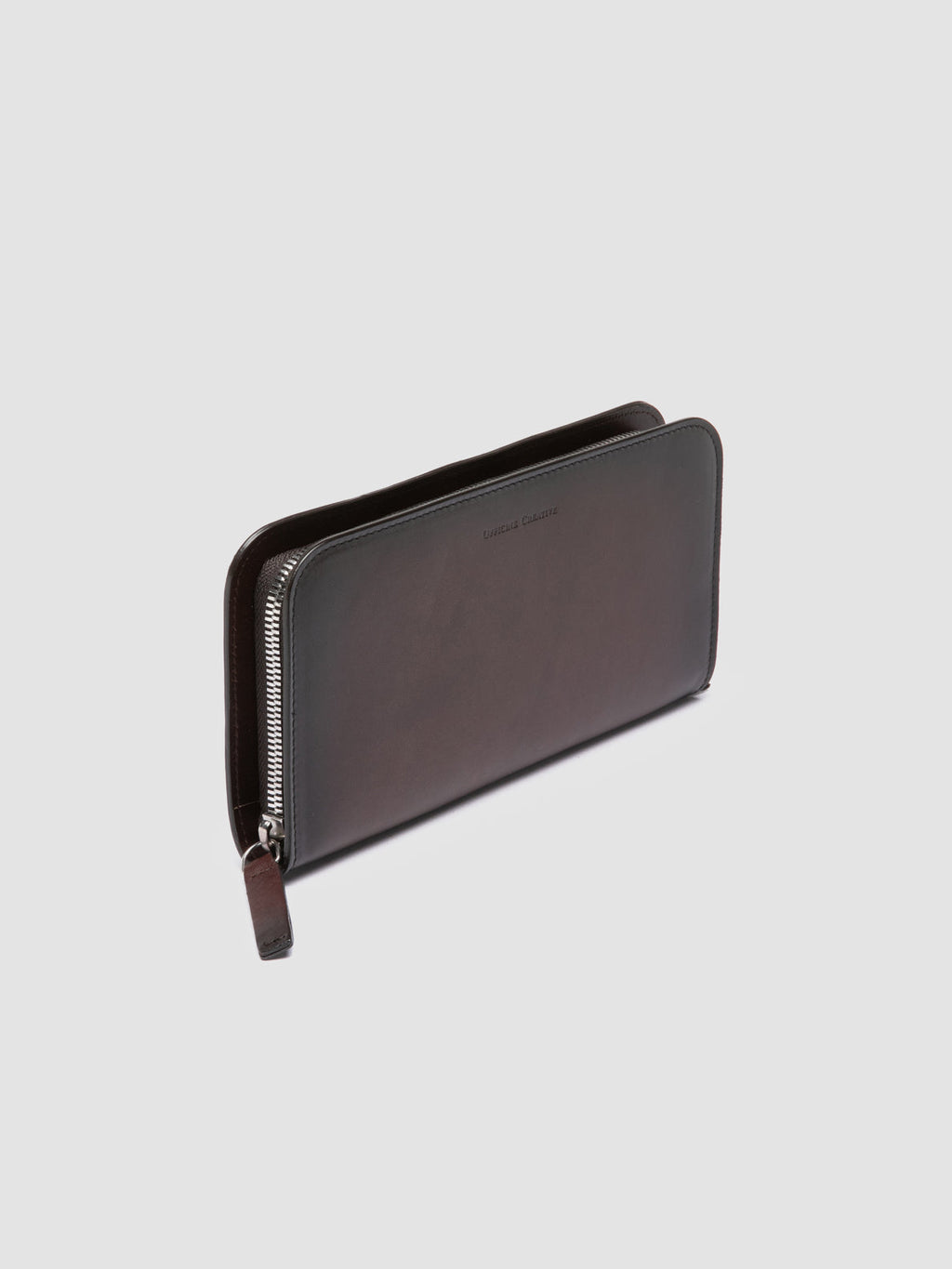 BERGE’ 01 - braune Lederbrieftasche mit umlaufendem Reißverschluss - image 3,side view