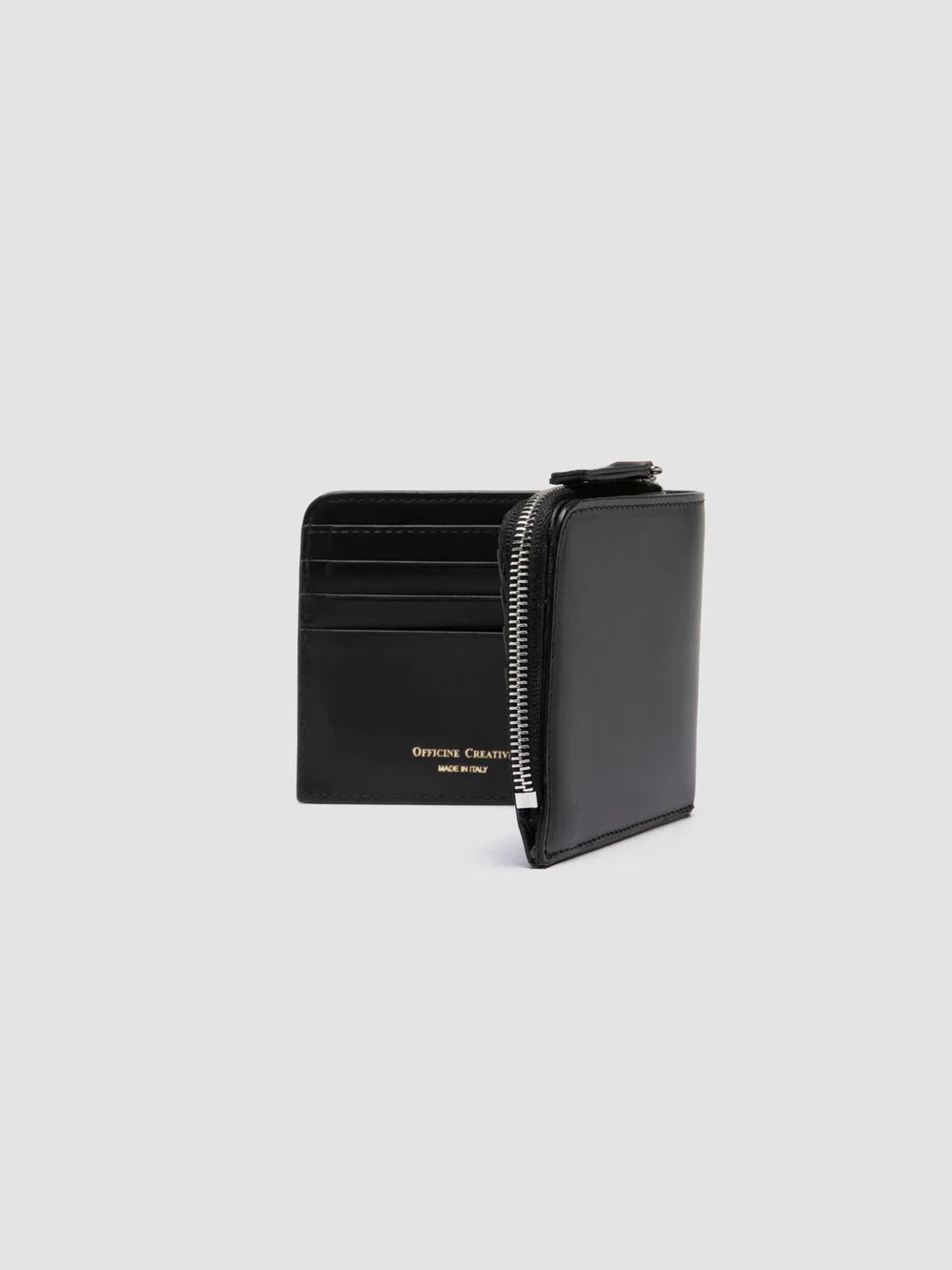 BERGE' 004 - Black Leather Wallet - image 5,side view