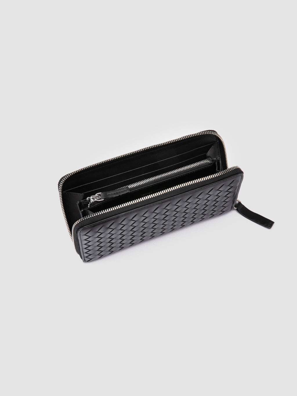 BOUDIN 126 - Black Leather Woven Wallets - image 5,side view