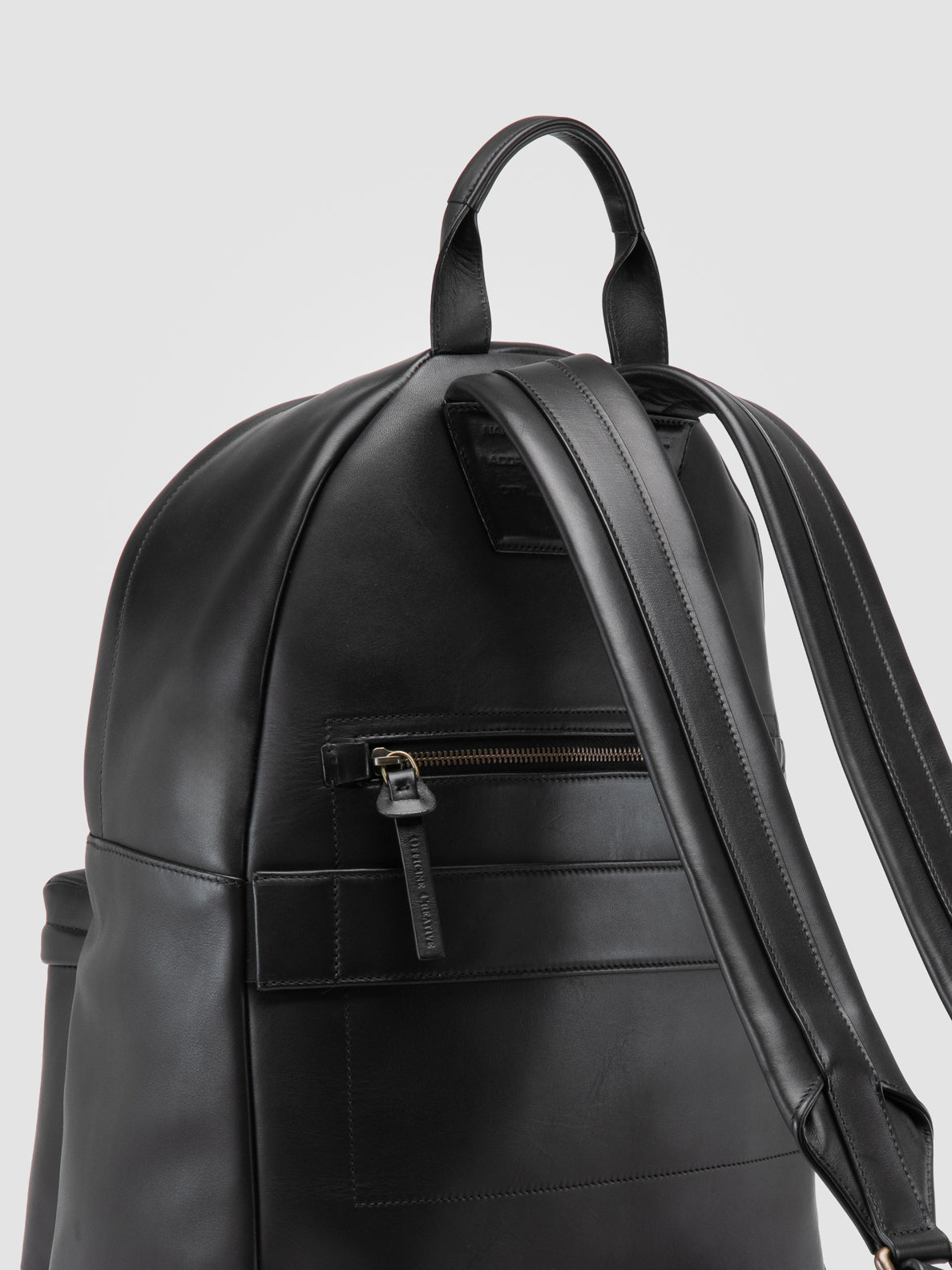 black leather mens backpack OC PACK 001