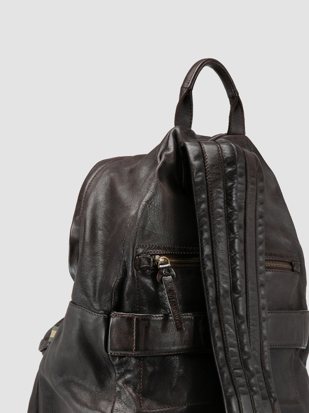 dark brown leather backpack womens Brown Leather Backpack: OC PACK 004 – Officine Creative
