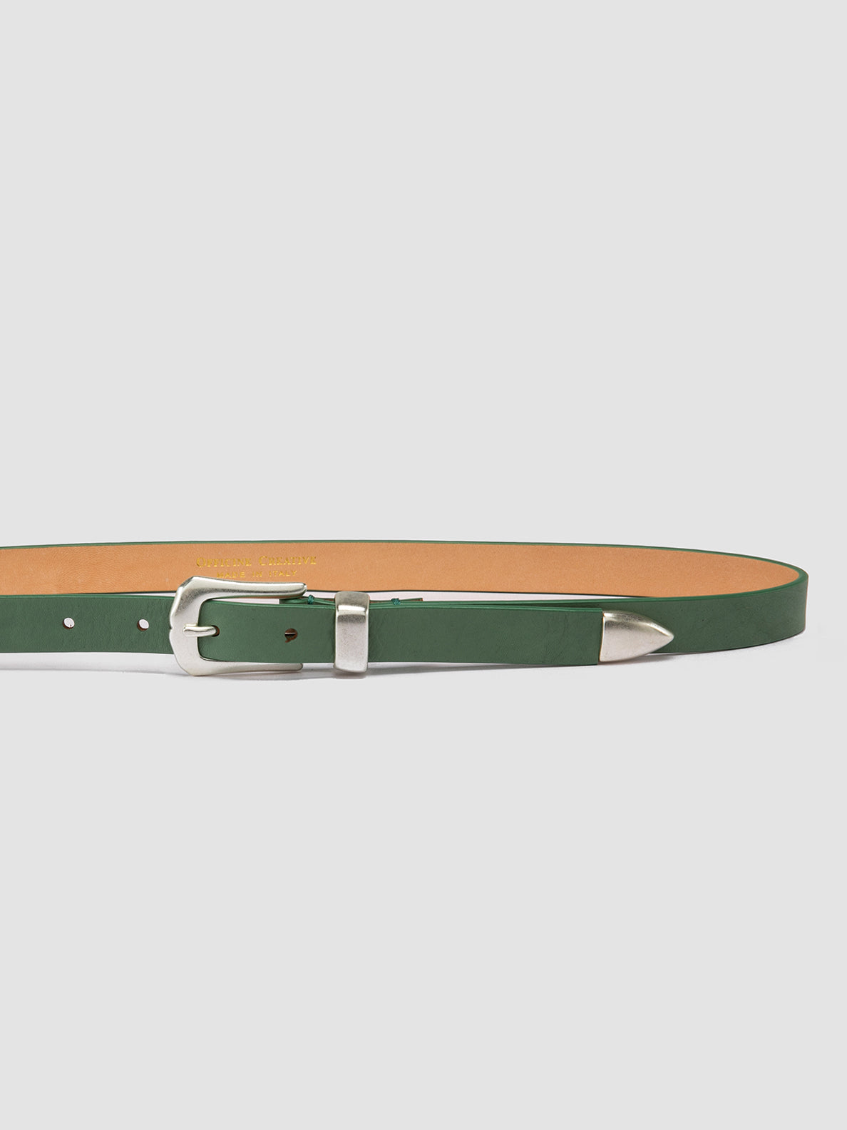 Women's Green Nappa Leather Belt: OC STRIP 066