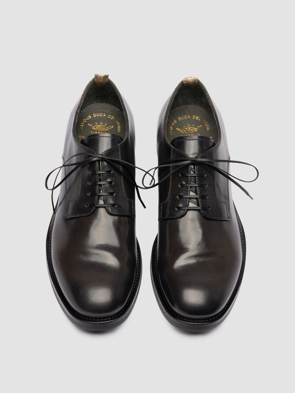 ACADEMIA 001 - Grey Leather Derby Shoes - image 2,side view