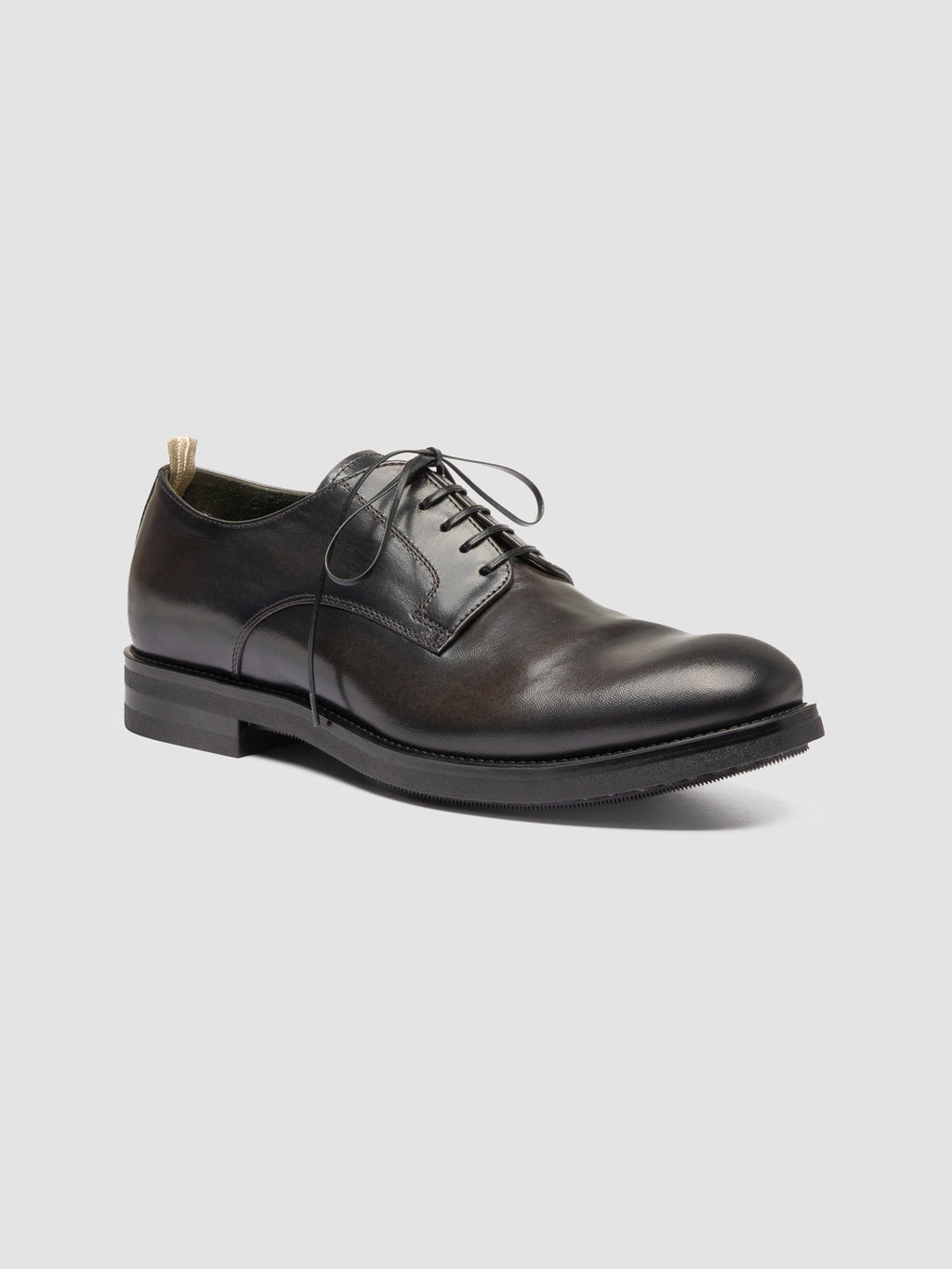 ACADEMIA 001 - Grey Leather Derby Shoes - image 3,side view
