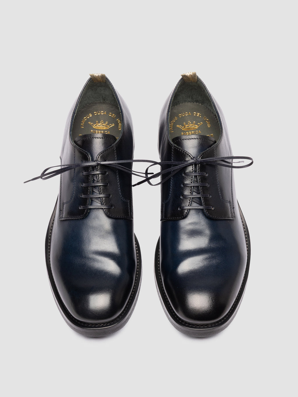 ACADEMIA 001 - Blue Leather Derby Shoes - image 2,side view