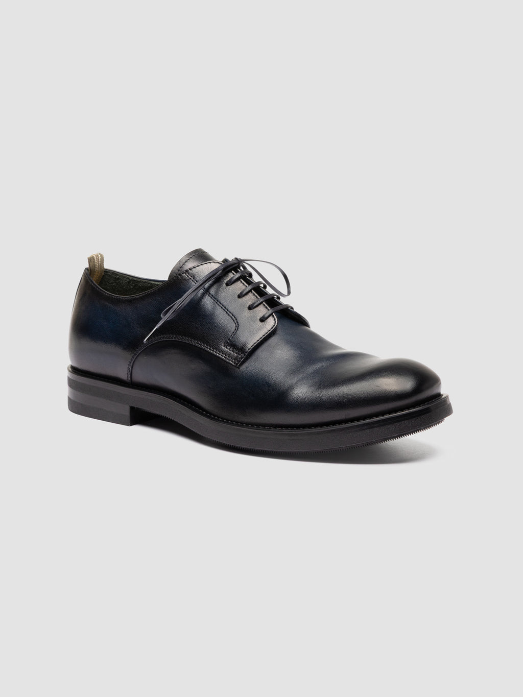 ACADEMIA 001 - Blue Leather Derby Shoes - image 3,side view