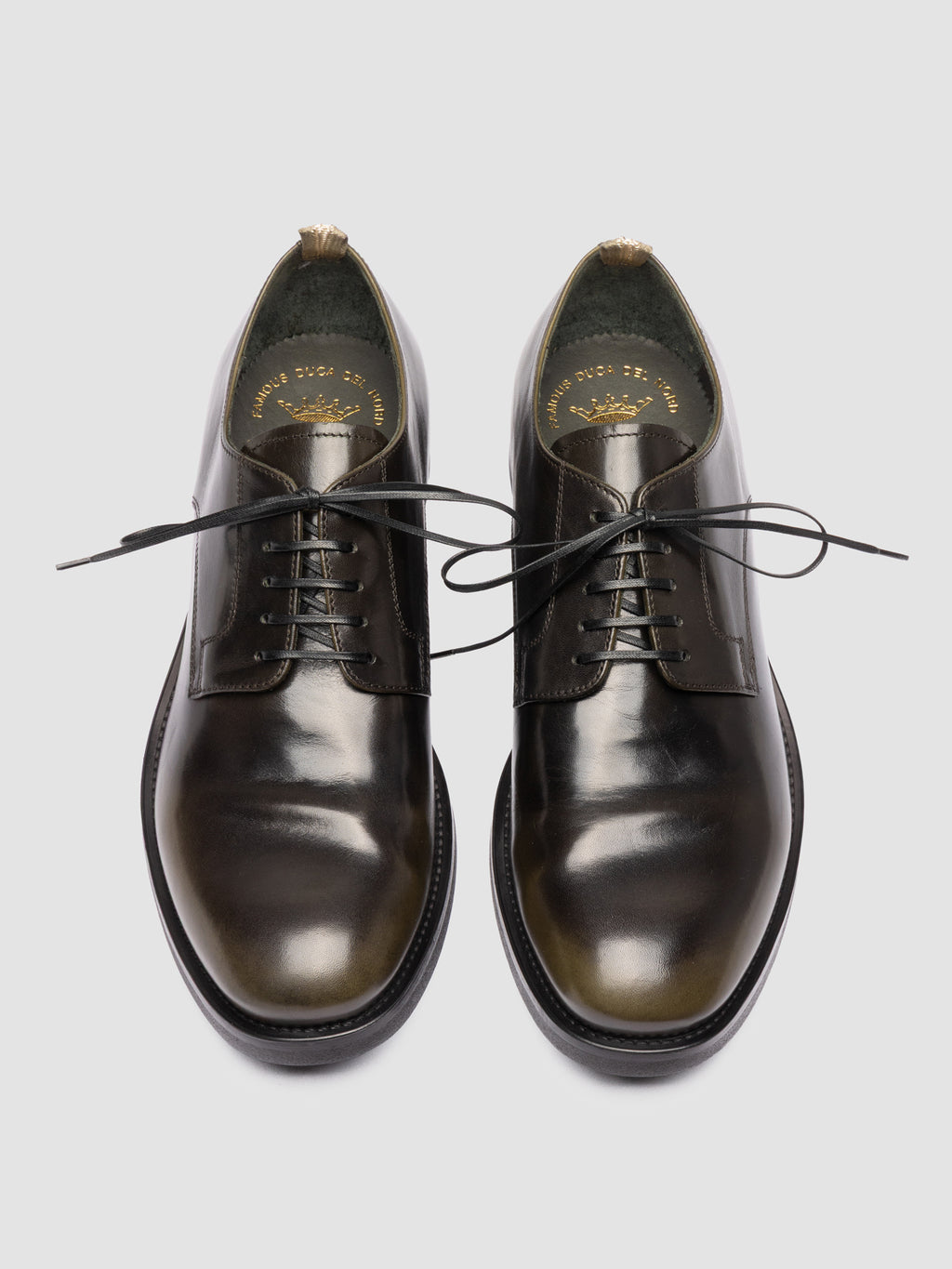 ACADEMIA 001 - Black Leather Derby Shoes - image 2,side view