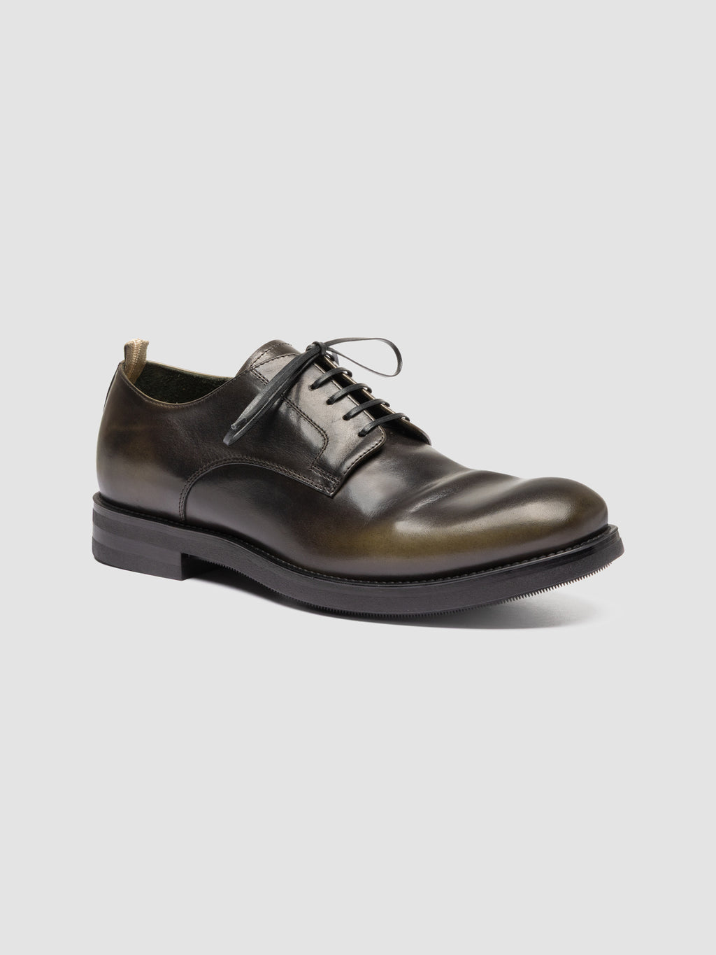 ACADEMIA 001 - Black Leather Derby Shoes - image 3,side view