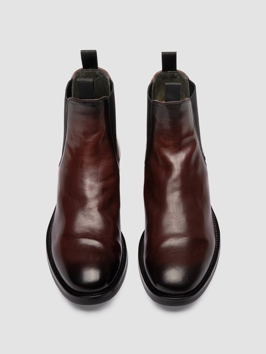 ACADEMIA 002 - Burgundy Leather Chelsea Boots - image 2,side view