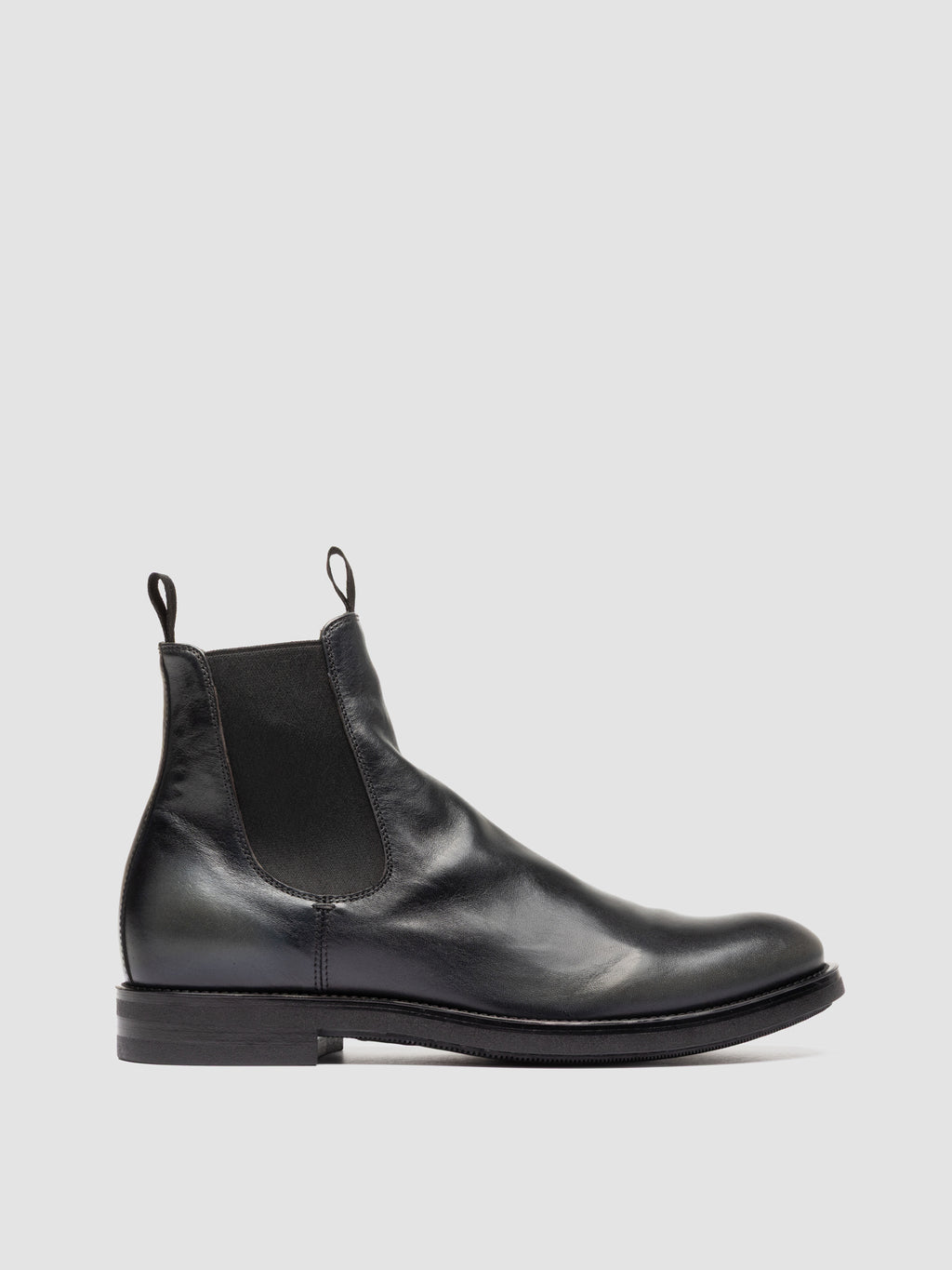 ACADEMIA 002 - Black Leather Chelsea Boots - image 1,side view