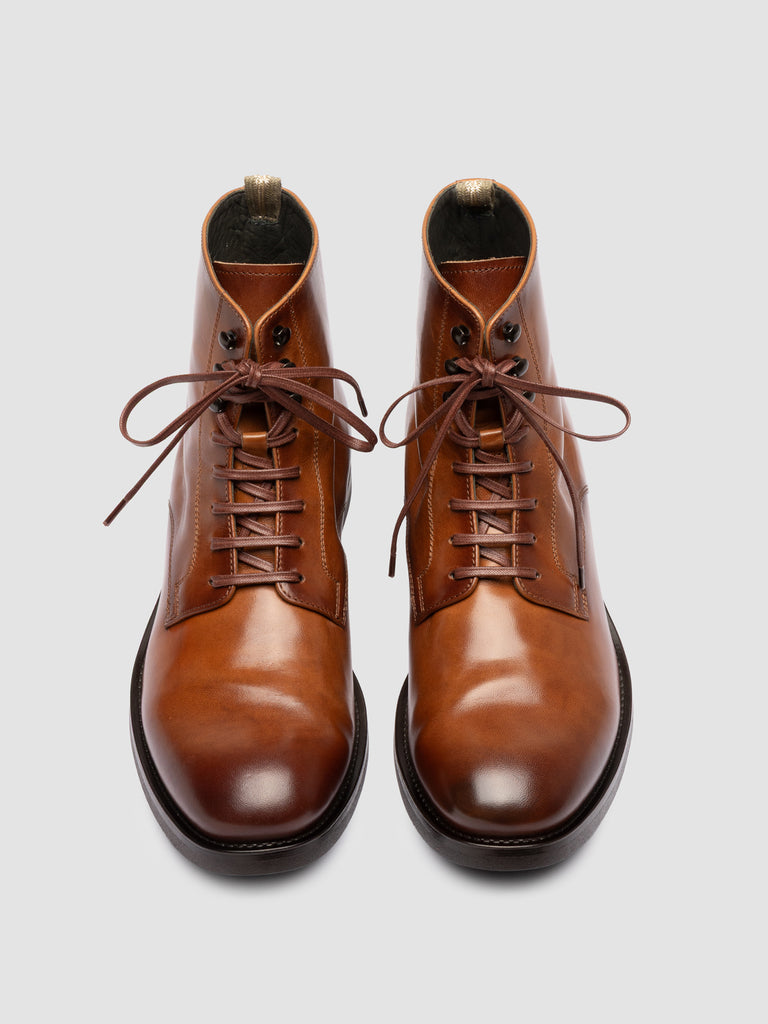ACADEMIA 003 - Brown Leather Lace Up Boots