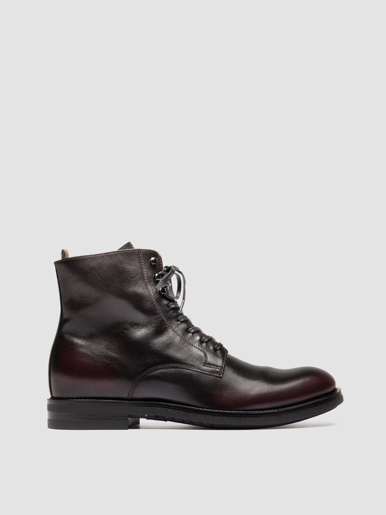 ACADEMIA 003 - Burgundy Leather Lace Up Boots