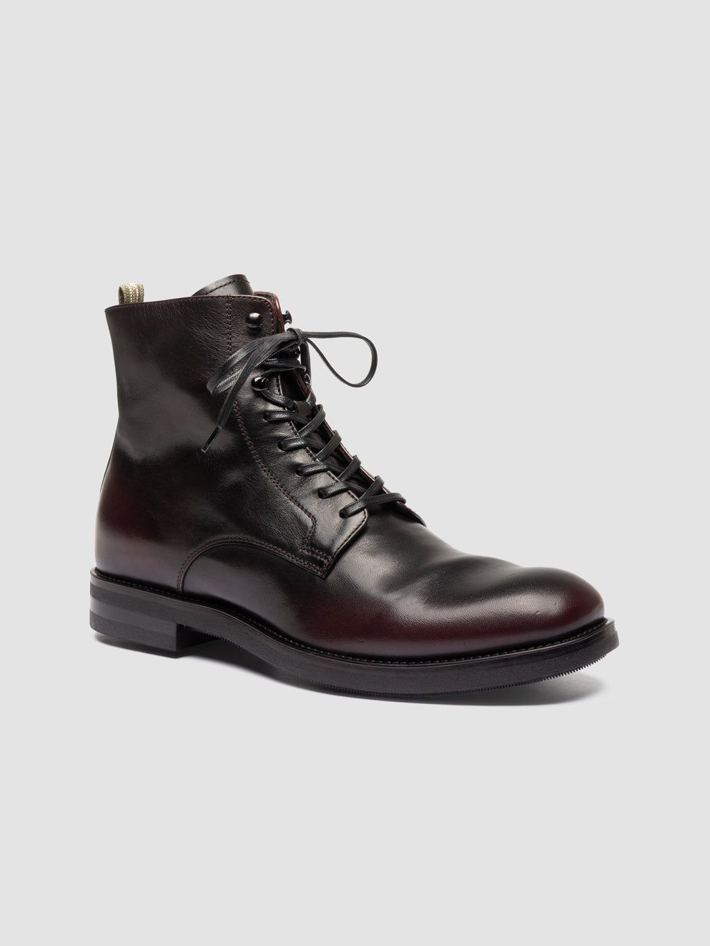 ACADEMIA 003 - Burgundy Leather Lace Up Boots - image 3,side view