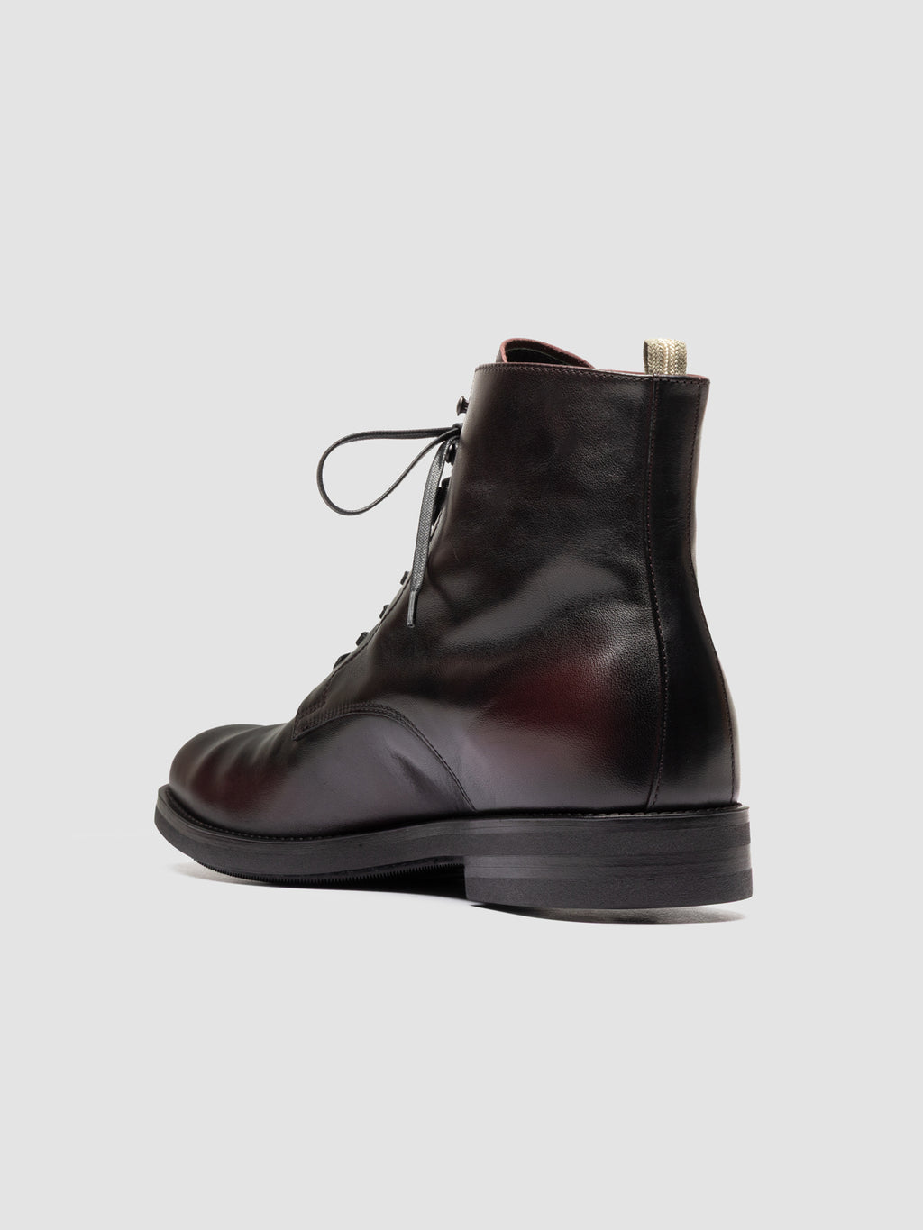 ACADEMIA 003 - Burgundy Leather Lace Up Boots - image 4,side view