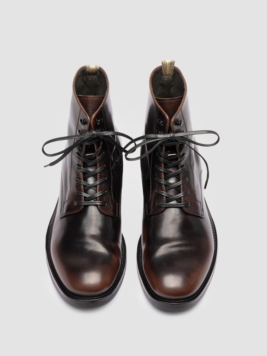 ACADEMIA 003 - Brown Leather Lace Up Boots - image 2,side view