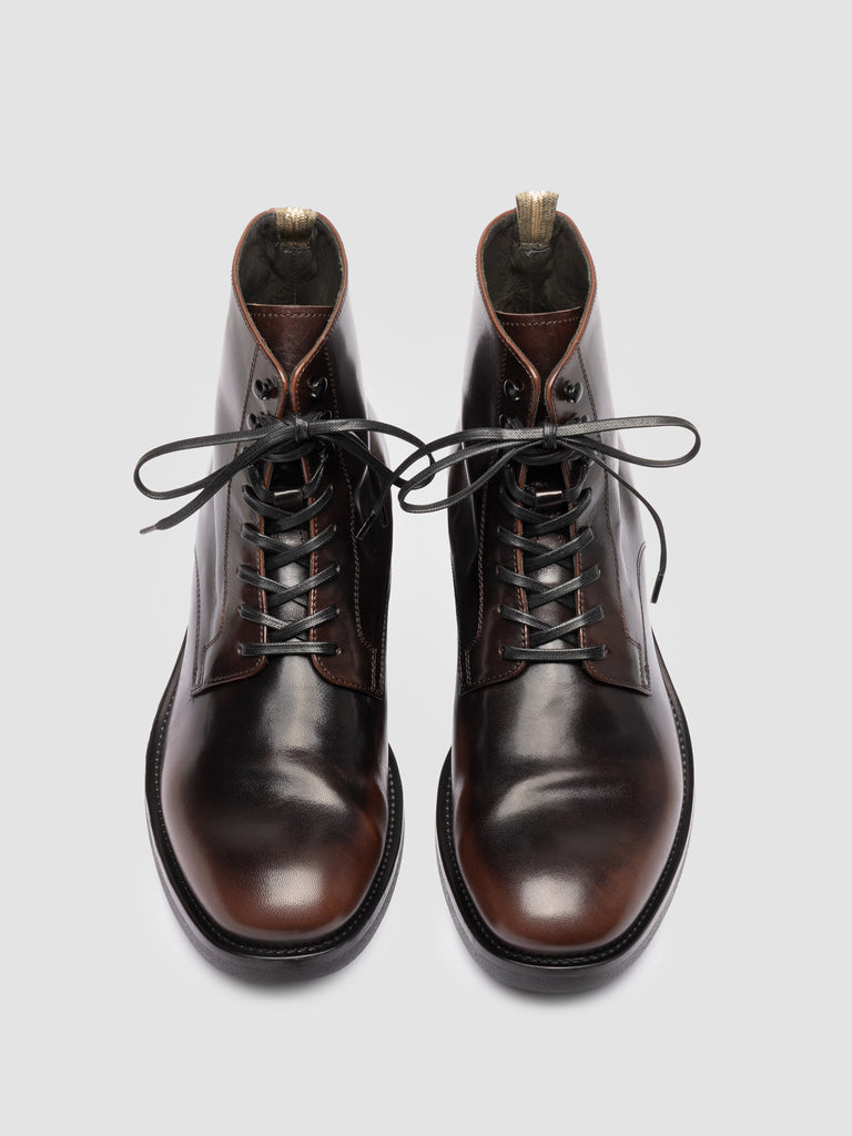 ACADEMIA 003 - Brown Leather Lace Up Boots