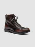 ACADEMIA 003 - Brown Leather Lace Up Boots - thumb image 3,side view