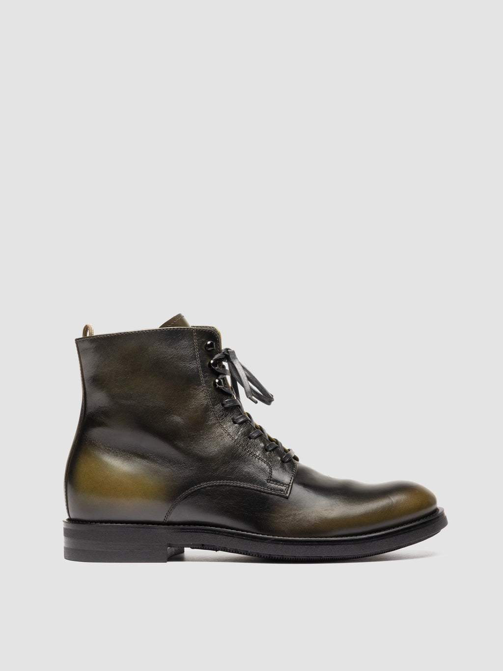 ACADEMIA 003 - Black Leather Lace Up Boots - image 1,side view