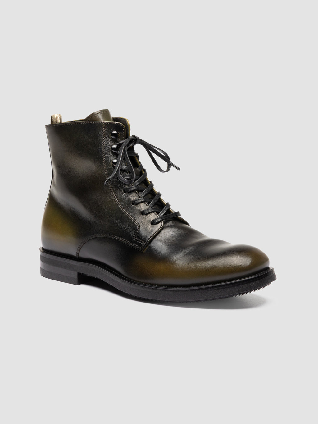 ACADEMIA 003 - Black Leather Lace Up Boots - image 3,side view