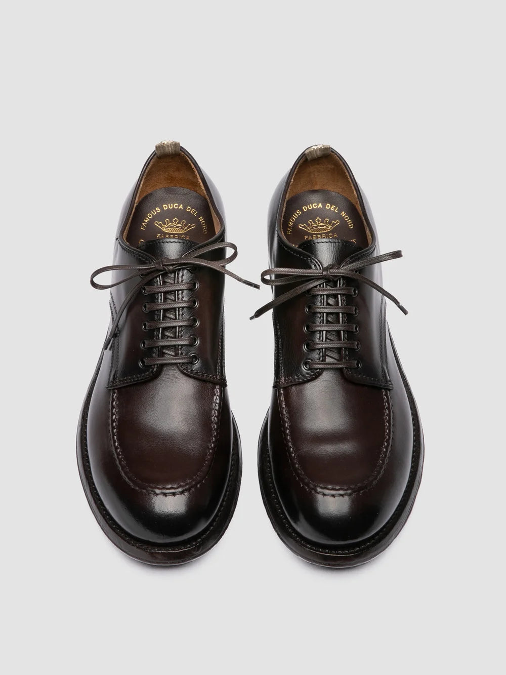 ADMIRAL 013 - Braune Derby-Schuhe aus Leder - image 2,side view