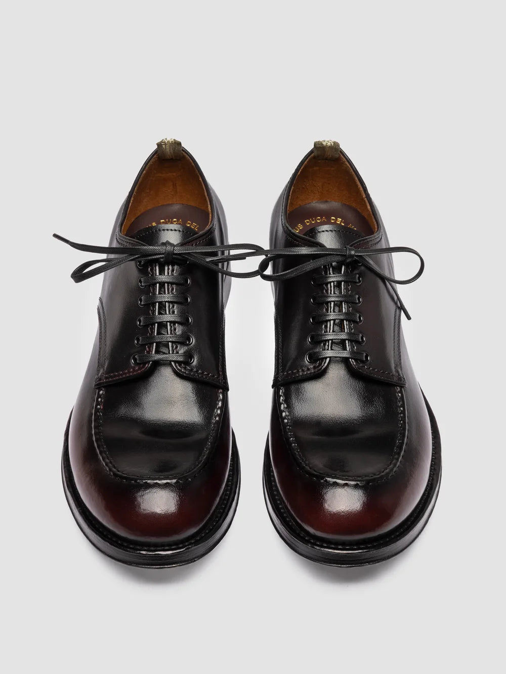 ADMIRAL 013 - Burgunderrote Derby-Schuhe aus Leder - image 2,side view