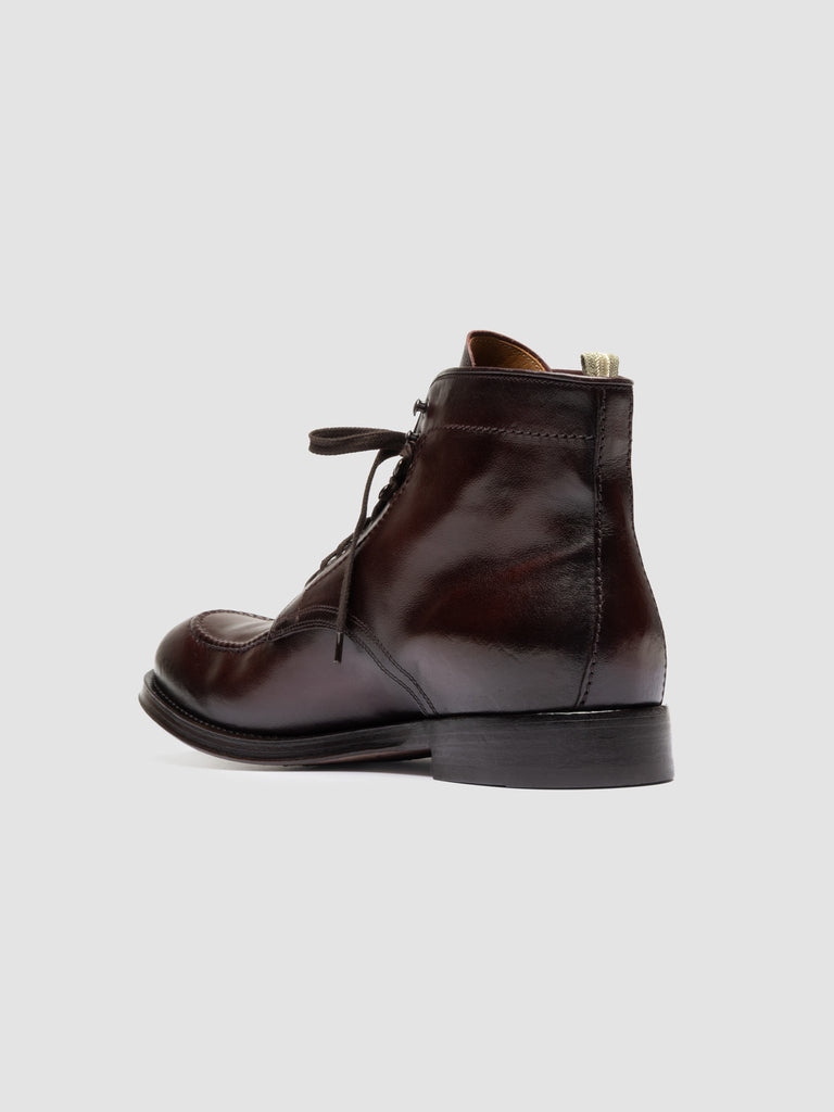 ADMIRAL 014 - Burgundy Leather Lace Up Boots