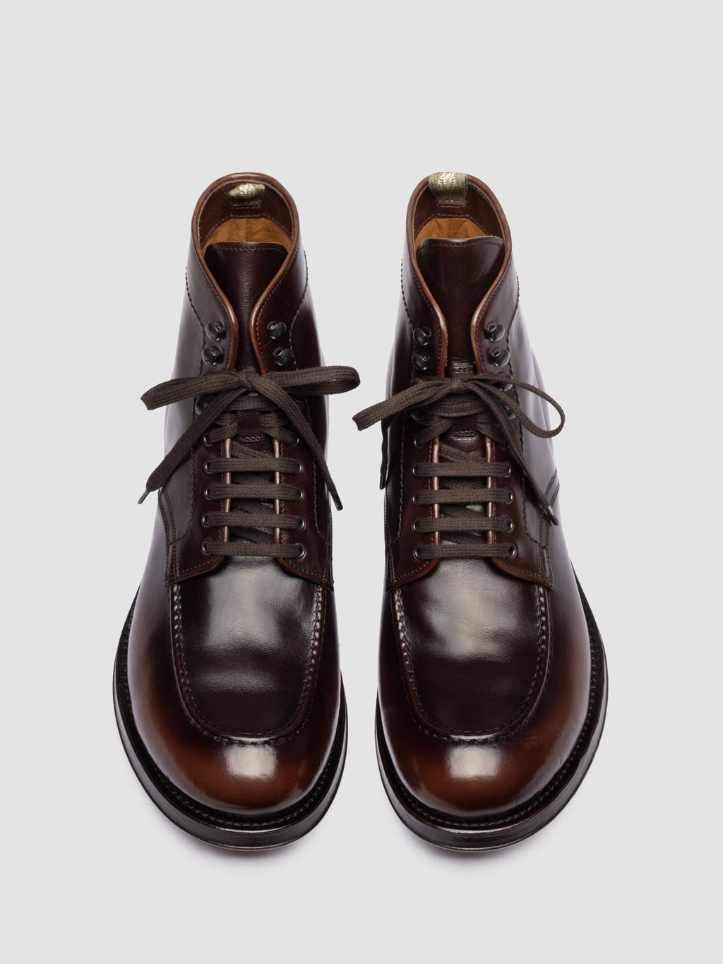 ADMIRAL 014 - Brown Leather Lace Up Boots - image 2,side view