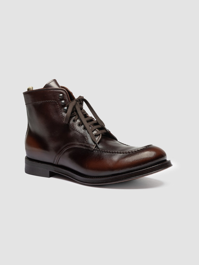 ADMIRAL 014 - Brown Leather Lace Up Boots